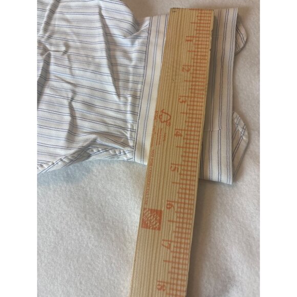 Faconnable Mens Blue & White Striped Button-Down Shirt Size L 16.5 - Picture 8 of 11